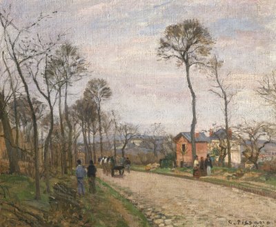 De Weg van Louveciennes, 1870 door Camille Jacob Pissarro